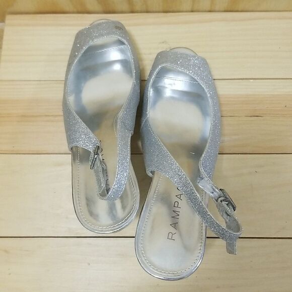 Women’s Sexy Silver Glitter Heels sz 10 - Picture 4 of 9